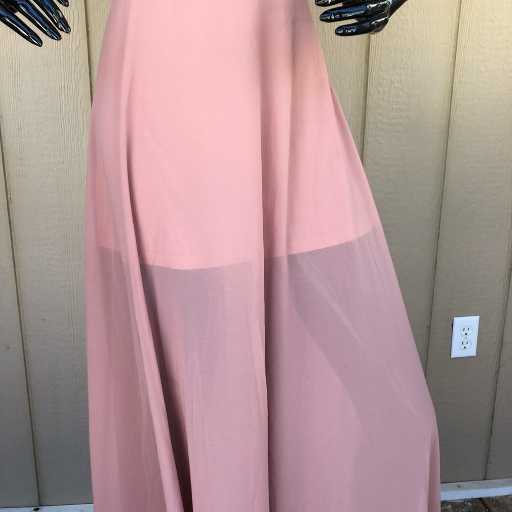 Windsor Taupe Sheer Backless Maxi Dress - Picture 5 of 8